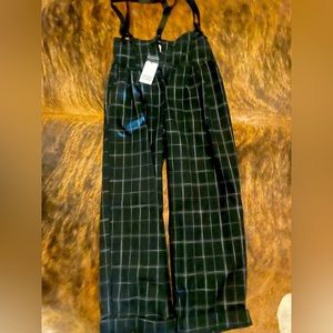 Unique Vintage striped suspender pants